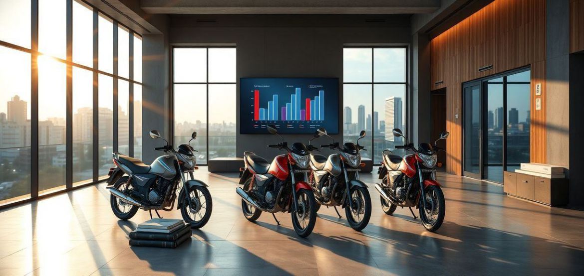 Group of Boda Boda Business Bikes parked in Nairobi with riders, showcasing Prime Cycle Services offerings.