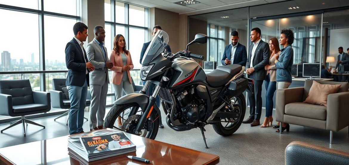 A sleek, modern Hero Glamour motorcycle parked on a street in Nairobi, showcasing its design and features.