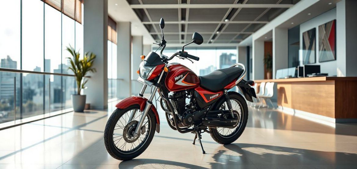 Blue Hero HF Deluxe motorcycle parked in Nairobi, offered by Prime Cycle Services