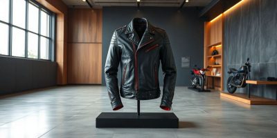 Motorcycle jackets displayed at Prime Cycle Services showroom in Nairobi