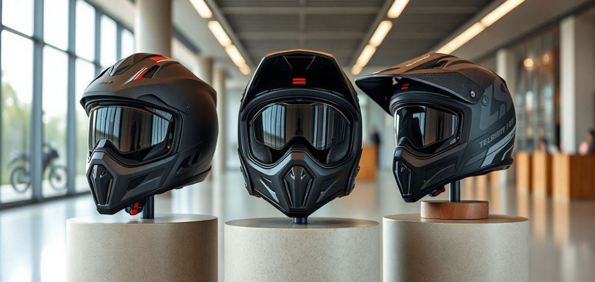 Motorcycle off-road helmet with extended coverage and ventilation