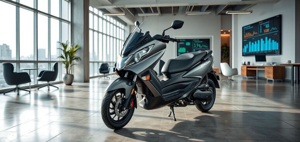 A red TVS Max 4R commercial three-wheeler parked on a street in Nairobi, ready for cargo transport or boda boda operations.
