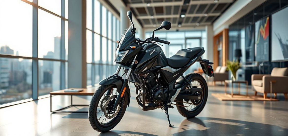 A red TVS Star HLX 125 motorcycle parked on a street in Nairobi, ready for commuting or boda boda business.