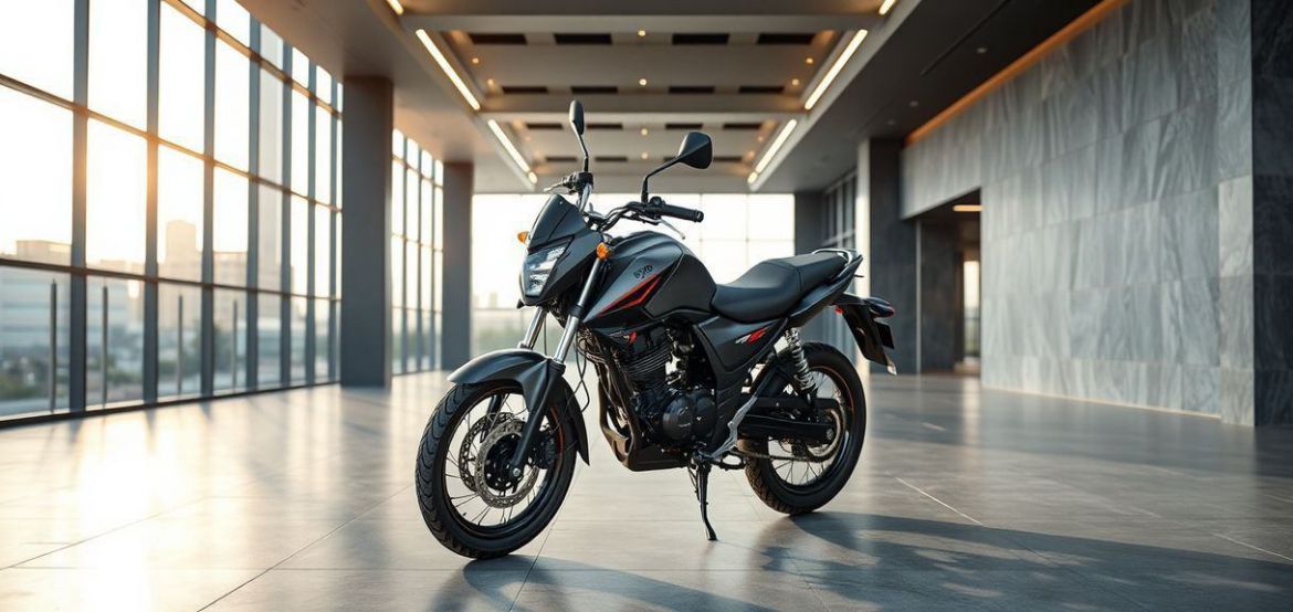 TVS Star Series HLX 125 motorcycle parked on a Kenyan road, highlighting its robust design and reliability.