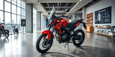 A rugged Yamaha AG 200 motorcycle parked on a dirt track in a Kenyan rural landscape, highlighting its off-road capability an